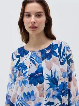 Блузка с цветочным узором Hybrid, цвет blue/light blue