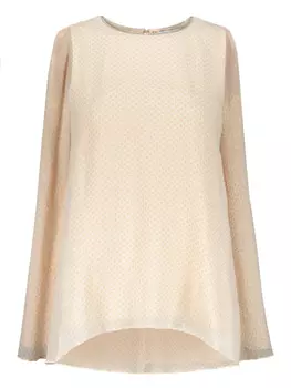 Блузка с цветочным жаккардом Fabiana Filippi, нейтральный