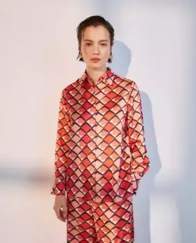 Блузка с длинным рукавом и принтом Woman El Corte Ingls, красный