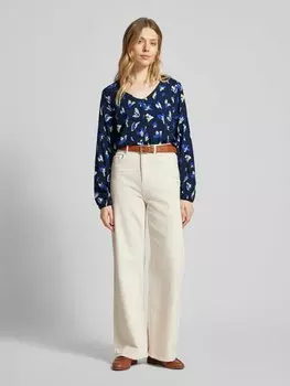 Блузка с длинным рукавом, стандартного кроя Tom Tailor Denim, темно-синий