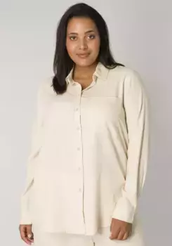 Блузка с длинными рукавами Base Level Curvy "Yaella", бежевый