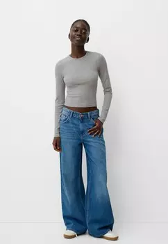 Блузка с длинными рукавами Bershka, серый