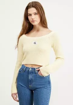 Блузка с длинными рукавами Calvin Klein Jeans, молочный