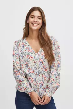 Блузка с длинными рукавами Fransa " Fransa FRFlowy", цвет Birch Ao23 Mini Flower