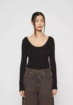 Блузка с длинными рукавами Gina Tricot, черный