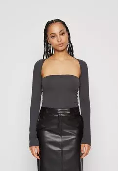 Блузка с длинными рукавами Gina Tricot, цвет Ciemnoszary