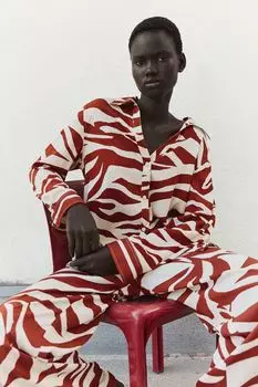Блузка с длинными рукавами H&M, бежевый