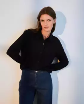 Блузка с длинными рукавами и карманами Woman El Corte Ingls, темно-синий