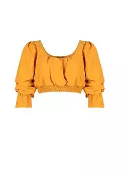 Блузка с длинными рукавами и коротким покроем Freshlions, желтый