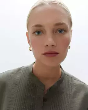 Блузка с длинными рукавами и кулиской Couchel, хаки