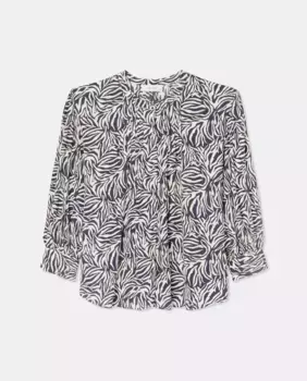 Блузка с длинными рукавами и кулиской Couchel, синий