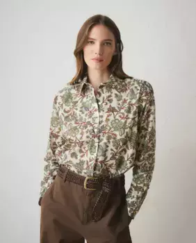 Блузка с длинными рукавами и принтом Lloyd's, цвет 120 Crudo