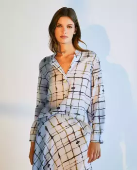 Блузка с длинными рукавами и принтом Woman El Corte Ingls, синий