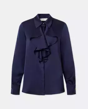 Блузка с длинными рукавами и рюшами Woman El Corte Ingls, темно-синий