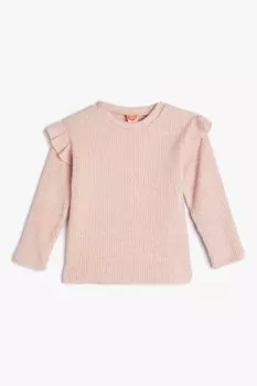 Блузка с длинными рукавами и складками Koton, розовый