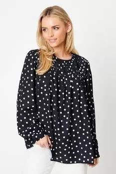 Блузка с длинными рукавами и складками на кокетке Curve Spot Dorothy Perkins, мультиколор