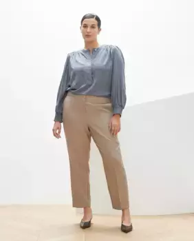 Блузка с длинными рукавами и воротником-стойкой Couchel, белый