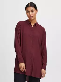 Блузка с длинными рукавами Ichi, бордовый