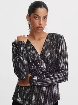 Блузка с длинными рукавами ihporter Ichi, черный