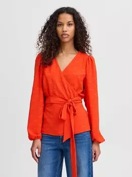Блузка с длинными рукавами ixhurly ls Ichi, оранжевый