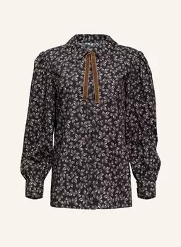 Блузка с длинными рукавами из хлопкового хайса. Helene Galwas, черный
