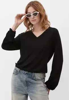 Блузка с длинными рукавами QS, черный