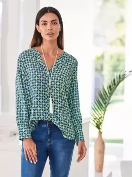 Блузка с длинными рукавами RICK CARDONA by Heine, синий