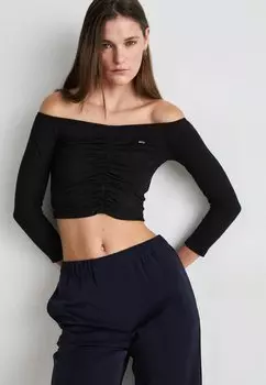 Блузка с длинными рукавами Tommy Jeans, черный