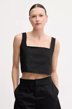 Блузка с добавлением льна Calvin Klein Jeans, черный