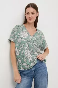 Блузка с добавлением льна Medicine, бирюзовый