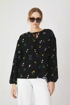 Блузка с добавлением льна Medicine, черный