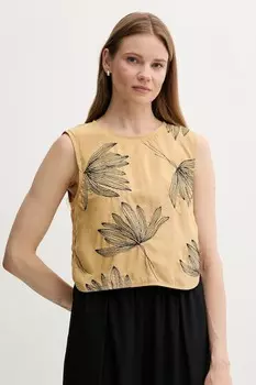 Блузка с добавлением льна Sisley, зеленый