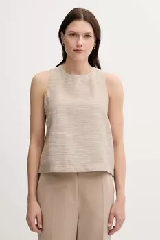 Блузка с добавлением льна United Colors Of Benetton, бежевый