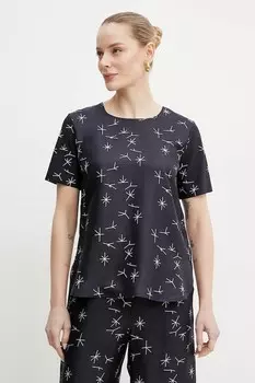 Блузка с добавлением шелка Mm, темно-синий