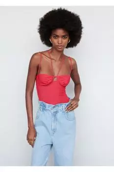 Блузка с двумя бретелями Mango, розовый