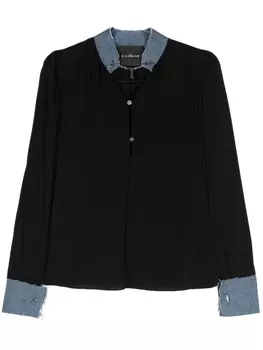 Блузка с джинсовой аппликацией John Richmond, черный