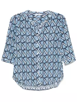 Блузка с геометрическим принтом Cenere GB, синий