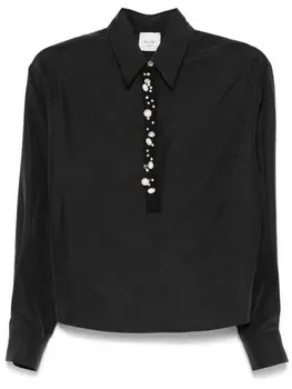 Блузка с искусственный жемчугом Alysi, черный