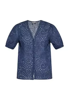 Блузка с коротким рукавом DreiMaster Vintage Blouse, темно-синий