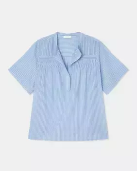 Блузка с коротким рукавом и принтом Couchel, синий