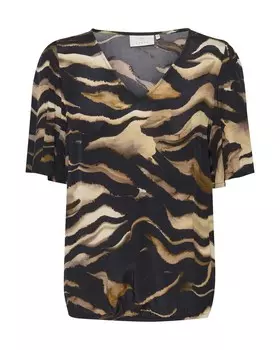 Блузка с коротким рукавом Kaffe Blouse Laila, цвет umbra/cappuccino