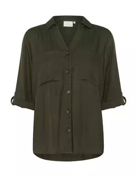 Блузка с коротким рукавом Kaffe Blouse Sille Utility, оливковый