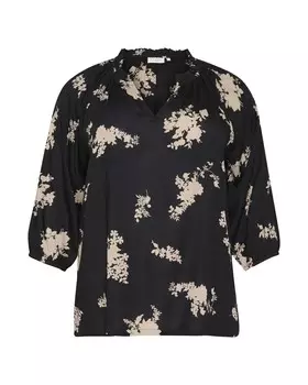 Блузка с коротким рукавом KAFFE CURVE Blouse Sigrida, черный