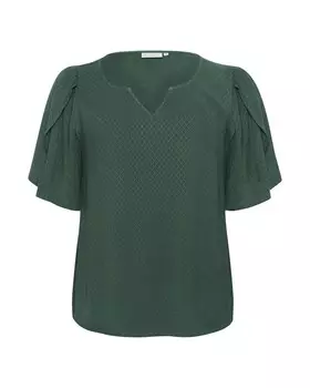 Блузка с коротким рукавом KAFFE CURVE Blouse Minna, изумрудный