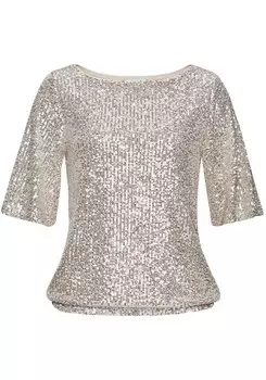 Блузка с коротким рукавом LASCANA Blouse, цвет champagne