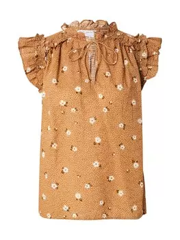 Блузка с коротким рукавом Lindex Blouse Eliza, светло-коричневый