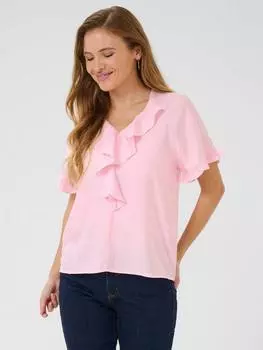 Блузка с коротким рукавом mariana с рюшами KAFFE, цвет Mid Pink
