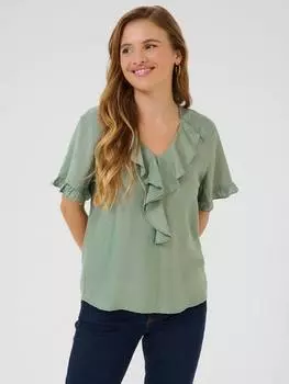 Блузка с коротким рукавом mariana с рюшами KAFFE, цвет Mid Green