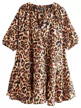 Блузка с коротким рукавом Next Blouse, коричневый