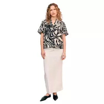 Блузка с коротким рукавом Object Karina, бежевый